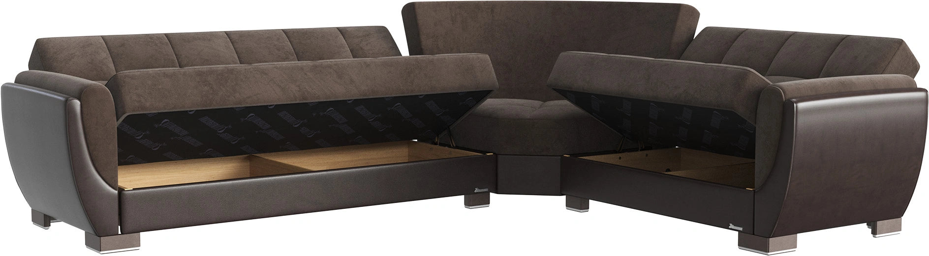 Ottomanson Armada Air Collection Upholstered Convertible Sectional with Storage