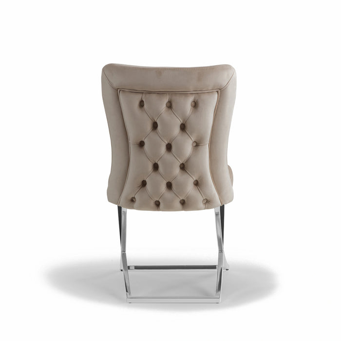 Ottomanson Royal Collection Upholstered Gold Legged Dining Chair, Set of 2