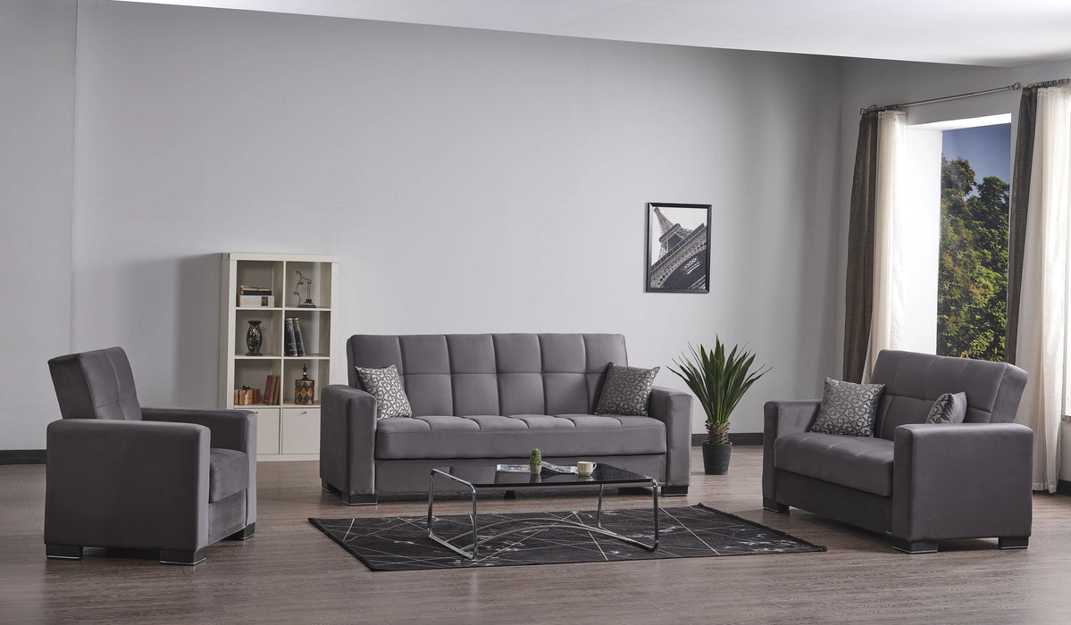 Ottomanson Armada Collection Upholstered Convertible Sofabed with Storage