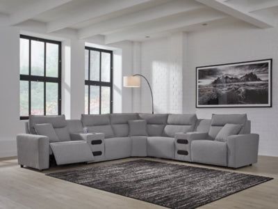 Modmax II Power Reclining Sectional with Audio Consoles - Home And Beyond