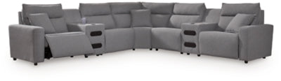 Modmax II Power Reclining Sectional with Audio Consoles - Home And Beyond