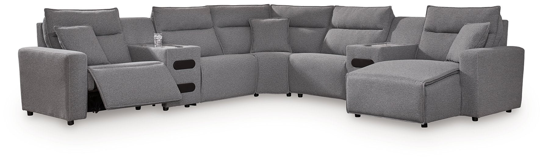 Modmax II Power Reclining Sectional with Chaise and Audio Consoles - Home And Beyond