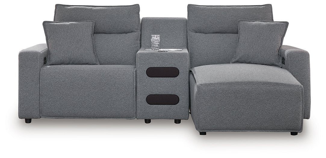 Modmax II Power Reclining Sectional with Chaise and Audio Consoles - Home And Beyond