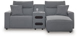 Modmax II Power Reclining Sectional with Chaise and Audio Consoles - Home And Beyond