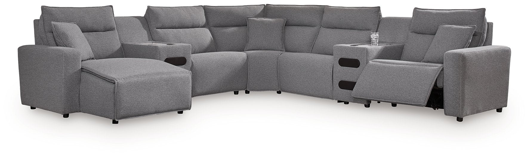 Modmax II Power Reclining Sectional with Chaise and Audio Consoles - Home And Beyond