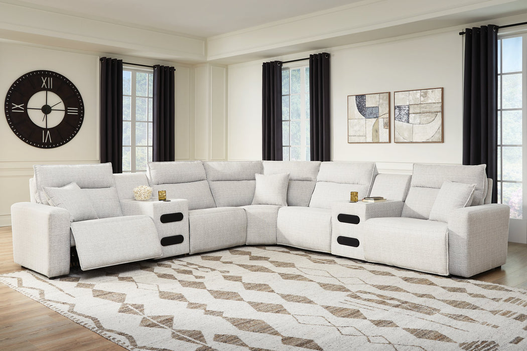 Modmax II Power Reclining Sectional with Audio Consoles - Home And Beyond