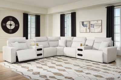 Modmax II Power Reclining Sectional with Audio Consoles - Home And Beyond