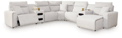 Modmax II Power Reclining Sectional with Chaise and Audio Consoles - Home And Beyond