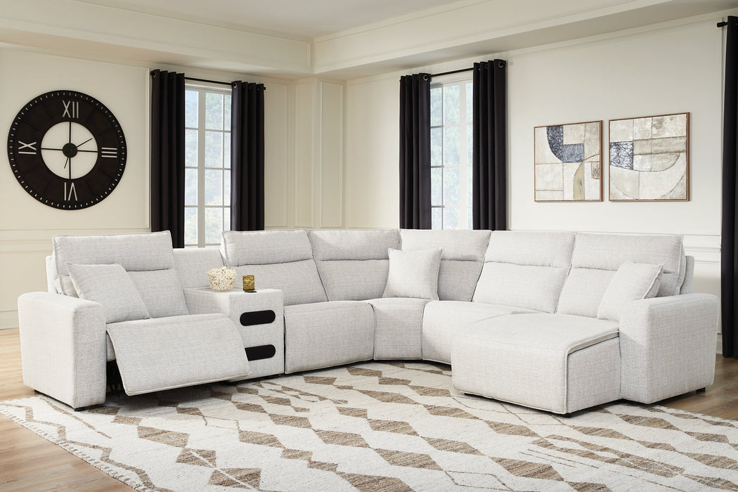 Modmax II Power Reclining Sectional with Chaise and Audio Consoles - Home And Beyond