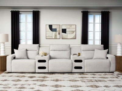 Modmax II Power Reclining Sectional with Audio Consoles - Home And Beyond