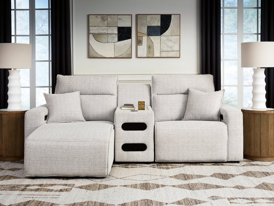 Modmax II Power Reclining Sectional with Chaise and Audio Consoles - Home And Beyond