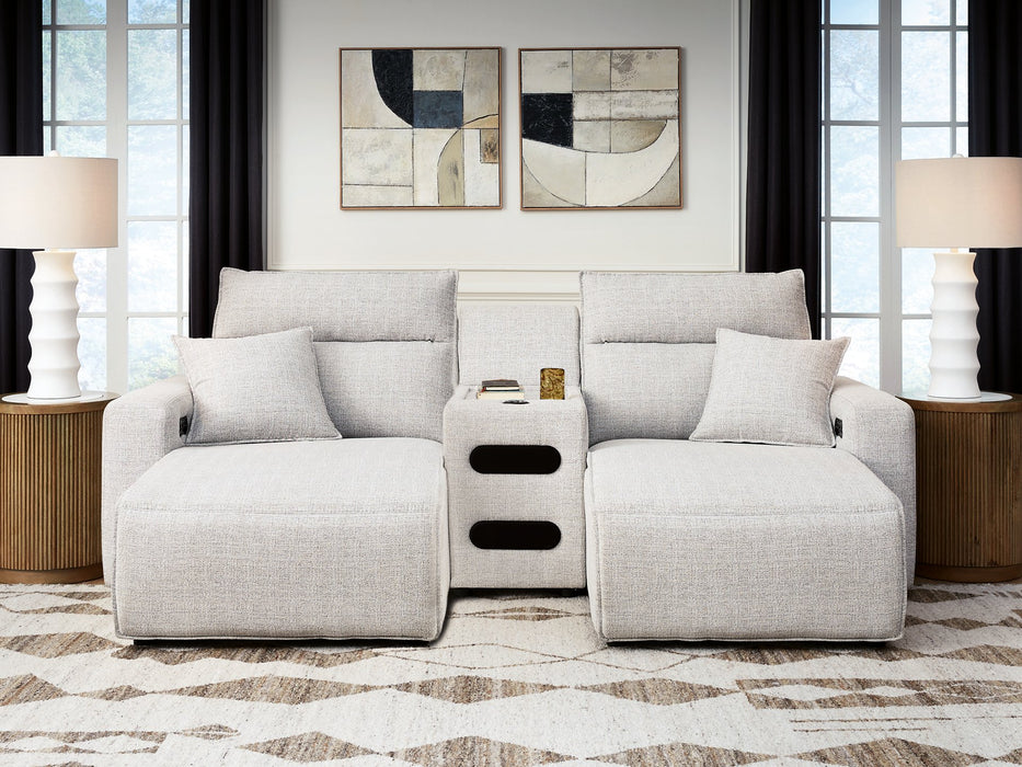 Modmax II Power Reclining Sectional with Chaise and Audio Consoles - Home And Beyond