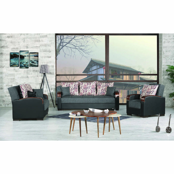 Ottomanson Mobimax Collection Upholstered Convertible Armchair with Storage