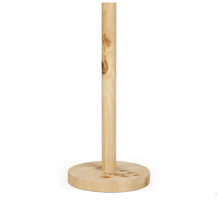 Lamia Natural Burl and Raffia Contract-Grade Table Lamp