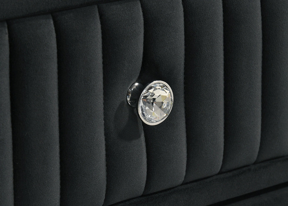 Ravenne Velvet Upholstered LED Dresser and Mirror