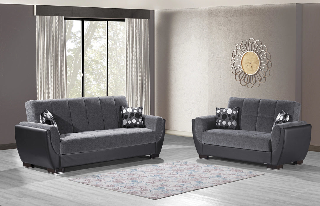 Ottomanson Armada Air Collection Upholstered Convertible Loveseat with Storage