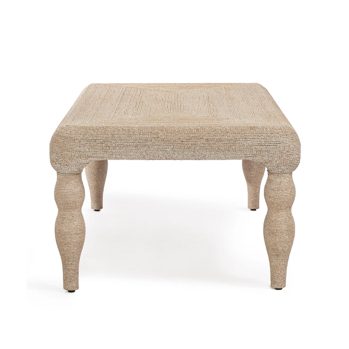 Vicky 49" Natural Woven Seagrass Rectangular Coffee Table