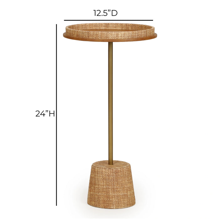 Saddle Natural Raffia Contract-Grade Side Table