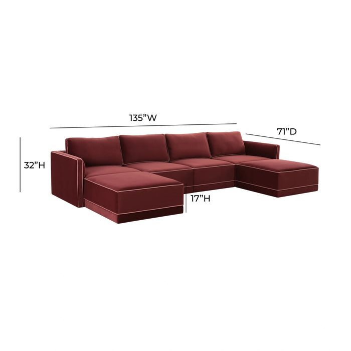 Willow 6-Piece Performance Velvet Modular U Sectional