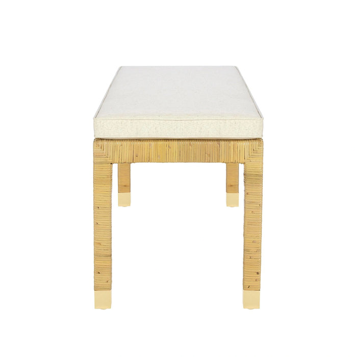 Amara Cream Contract-Grade Linen Bench