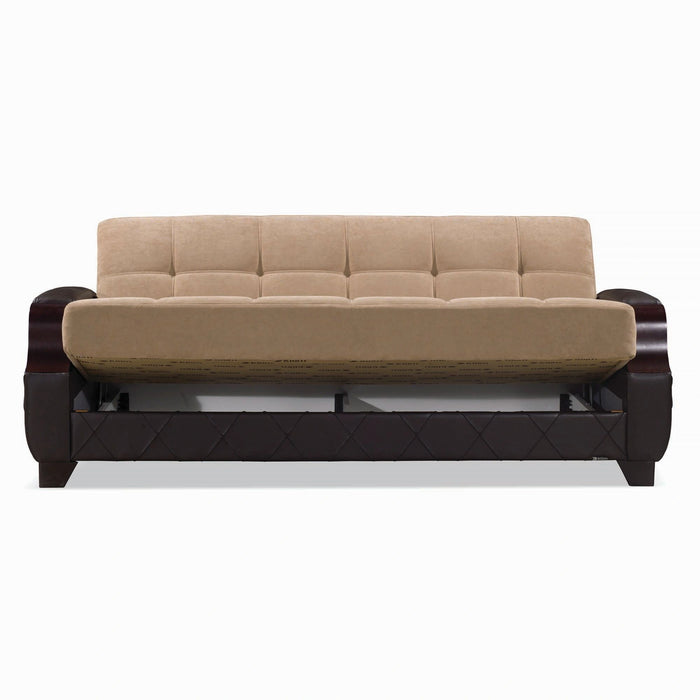 Ottomanson Molina Collection Upholstered Convertible Sofabed with Storage