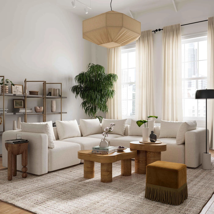 Hangover 112.5" Cream Performance Linen Sofa