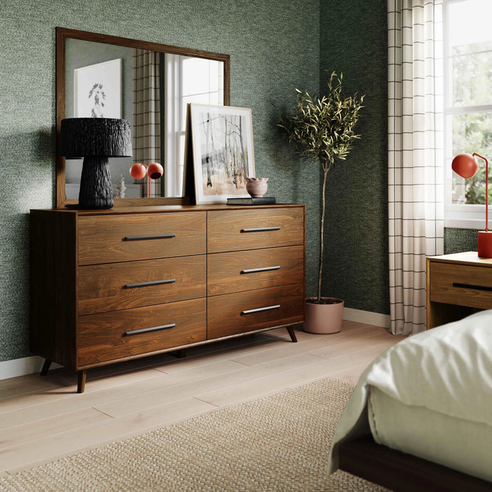 Emery 62" Walnut 6-Drawer Dresser