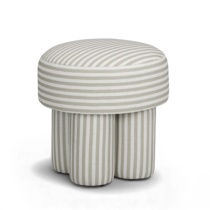 Masha Striped Performance Linen Accent Stool