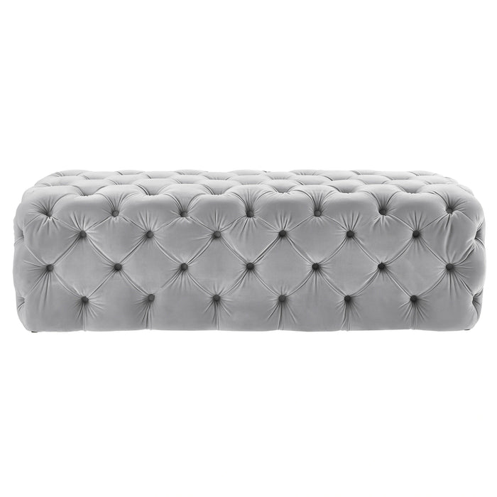 Kaylee 49" Performance Velvet Tufted Jumbo Ottoman