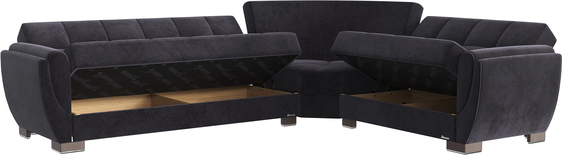 Ottomanson Armada Air Collection Upholstered Convertible Sectional with Storage
