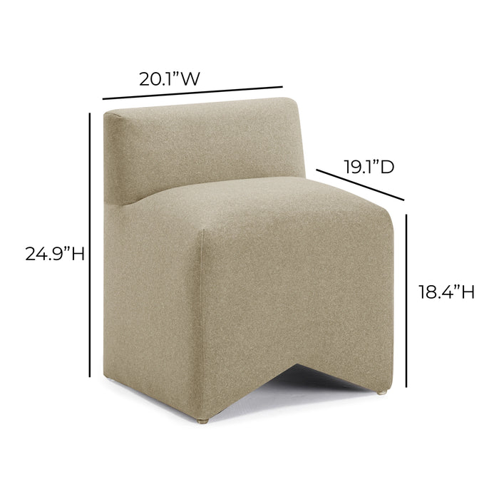 Pippa Taupe Performance Vegan Mohair Accent Stool