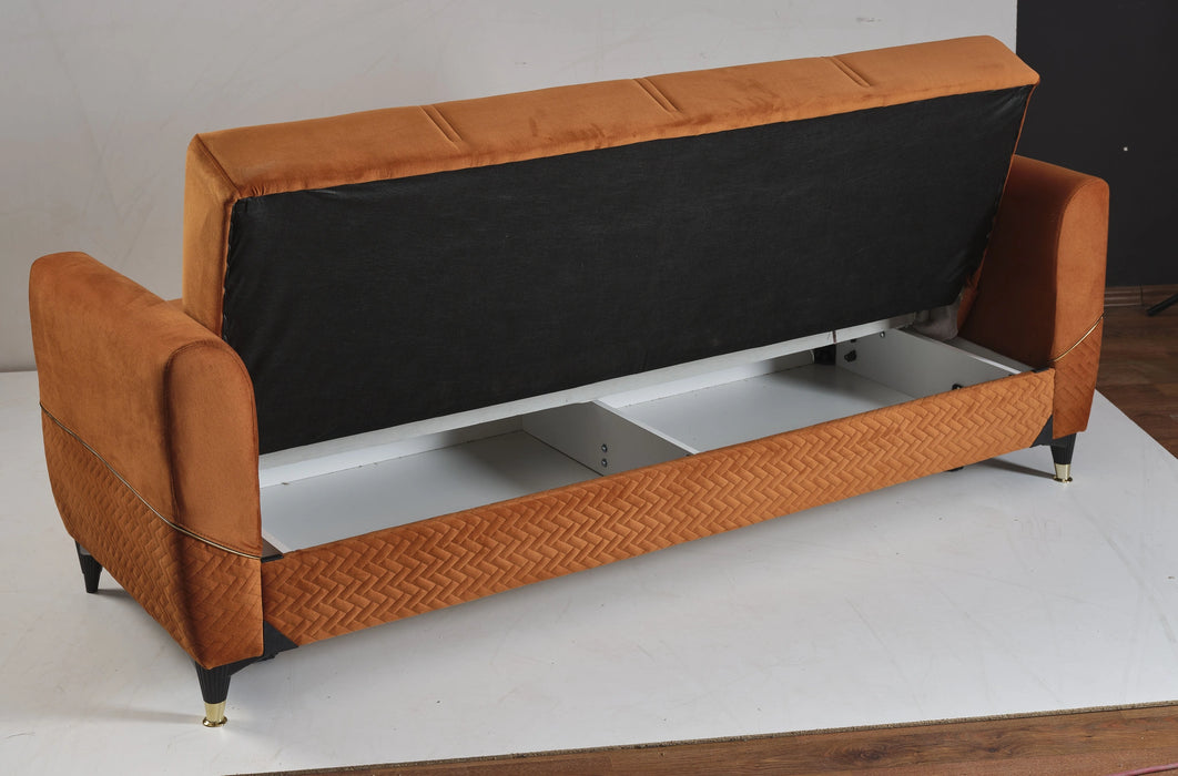 Ottomanson Samba Collection Upholstered Convertible Sofabed with Storage