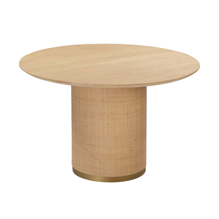 Akiba 47" Natural Ash &amp; Rattan Round Dining Table