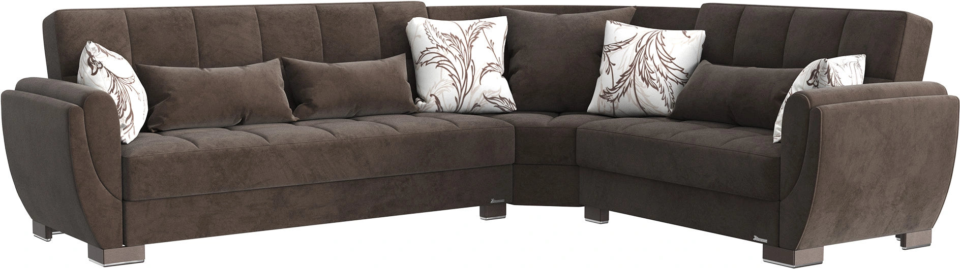 Ottomanson Armada Air Collection Upholstered Convertible Sectional with Storage