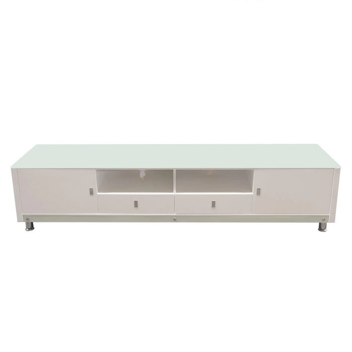 K99 83 Inch Low Profile Entertainment Cabinet in White Lacquer Finish w/ RGB Multi-Color Accent Light by Diamond Sofa