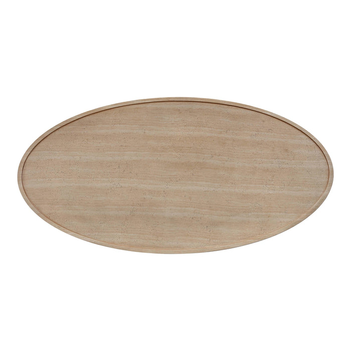 Eclipse 47" Textured Faux Travertine Indoor/Outdoor Coffee Table