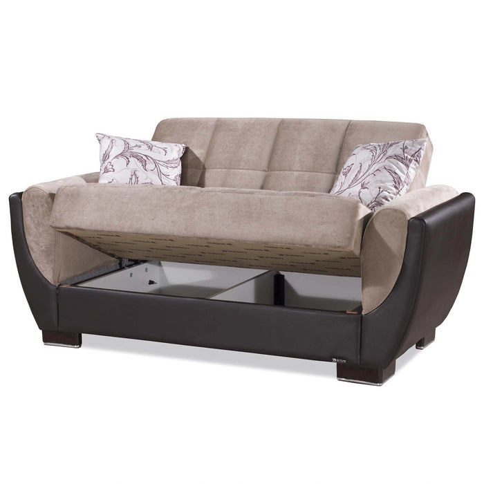 Ottomanson Armada Air Collection Upholstered Convertible Loveseat with Storage