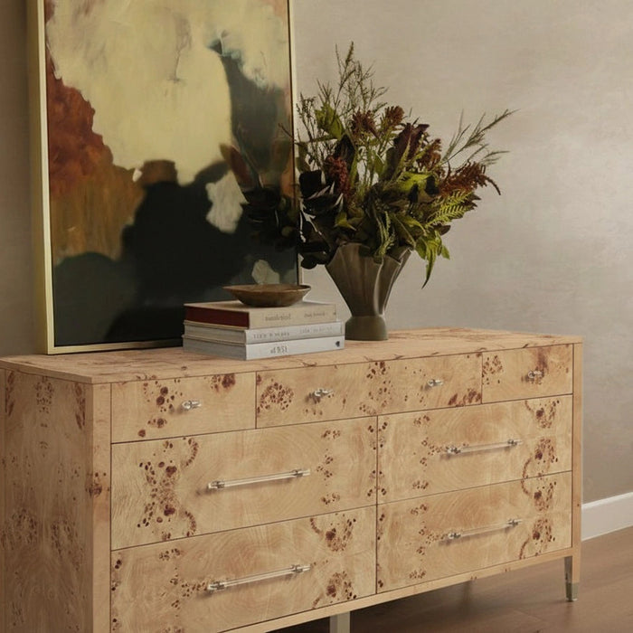 Brandyss 62" Burl 7-Drawer Dresser