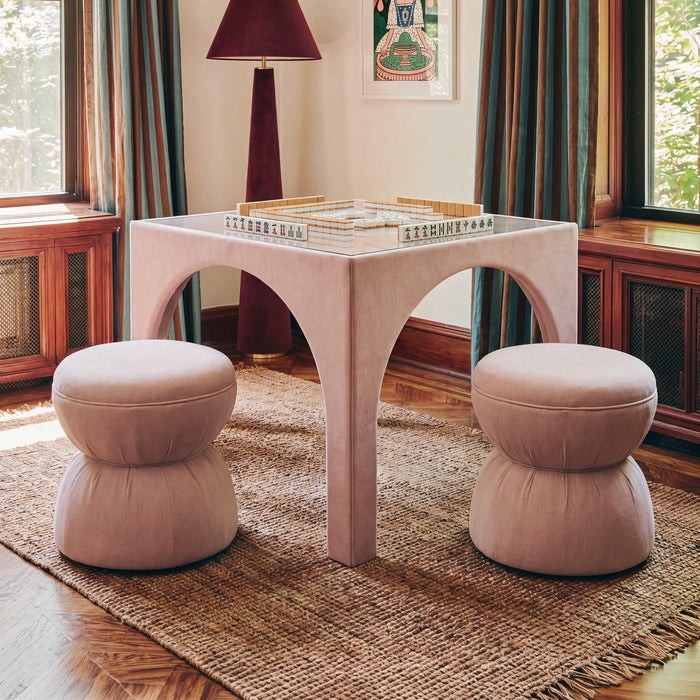 Tomlin Ruched Performance Fabric Game Ottoman