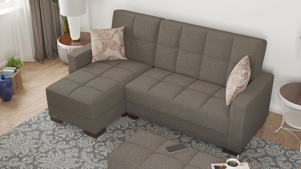 Ottomanson Armada Collection Upholstered Convertible Chaise Lounge with Storage