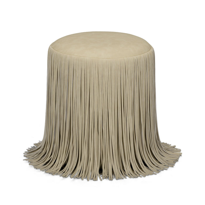 Shag Me Performance Vegan Leather Ottoman