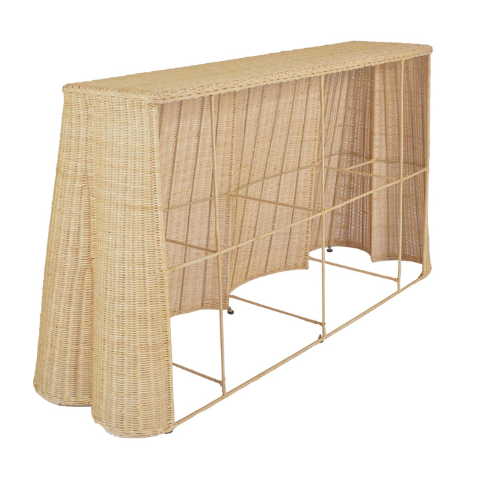 Egan 55" Natural Rattan Console Table