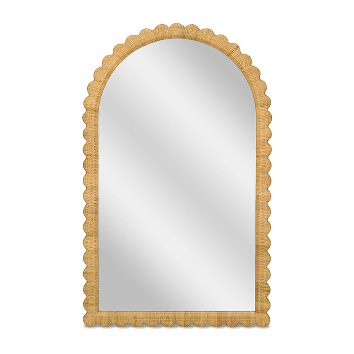 Bama 48" x 79" Jumbo Natural Rattan Arched Wall Mirror