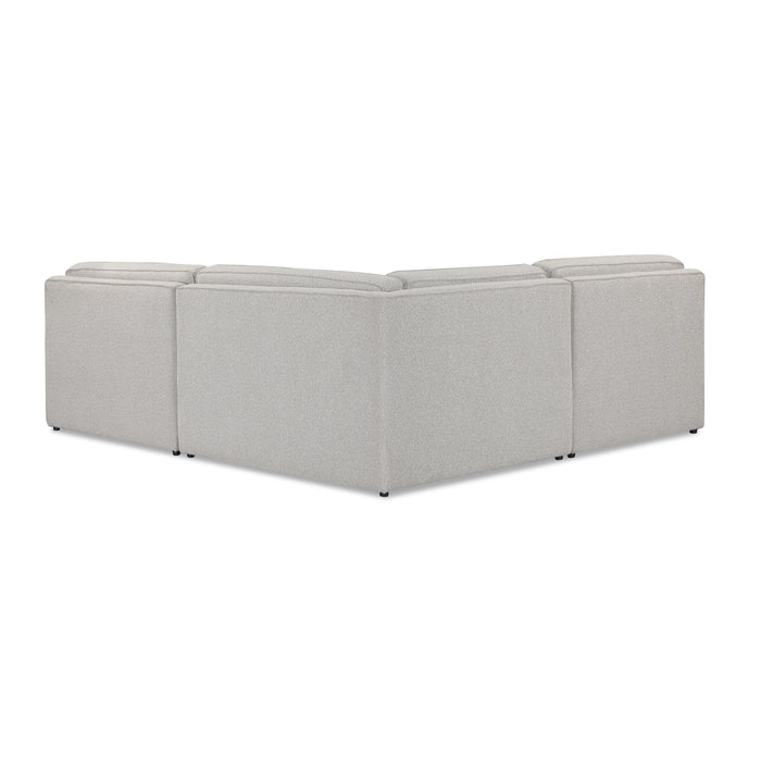 Yvette 3-Piece Warm Grey Performance Boucle L-Sectional
