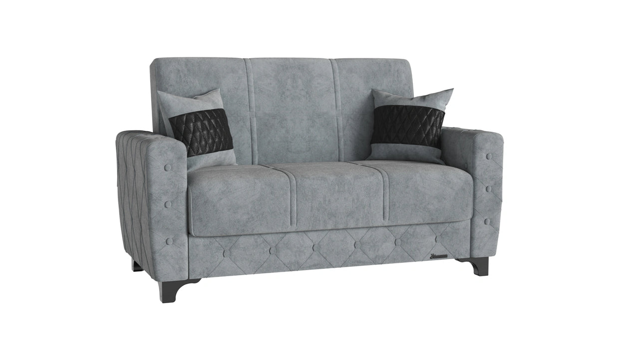 Ottomanson Sultan Collection Upholstered Convertible Loveseat with Storage