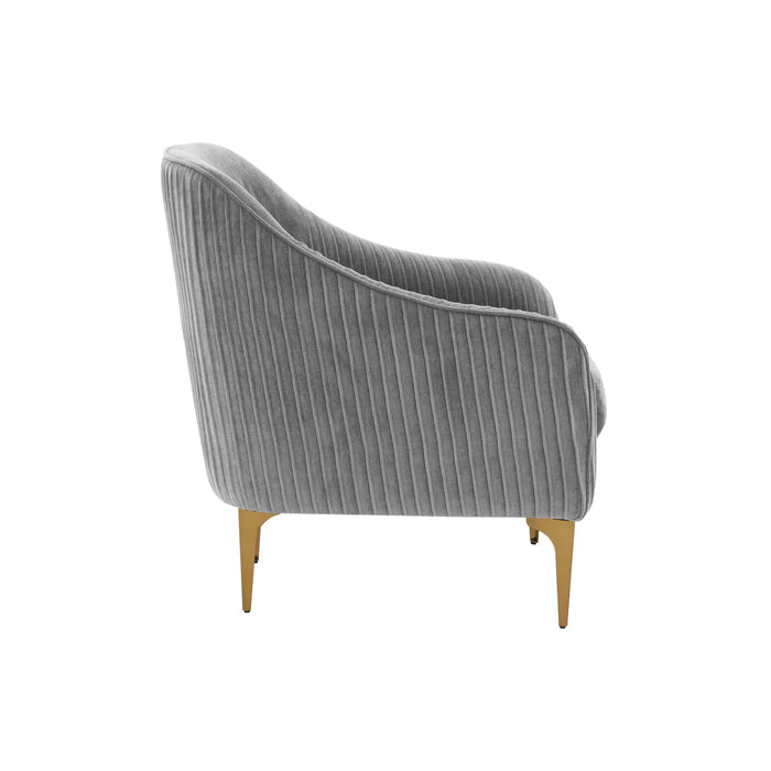 Serena Performance Grey Velvet Accent Chair