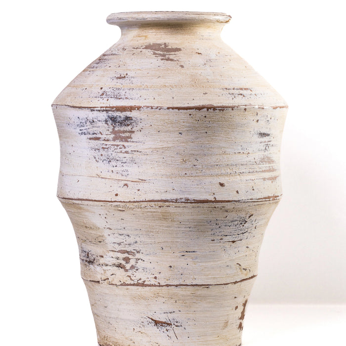 Visha Cream and Blue Terracotta Decorative Vase
