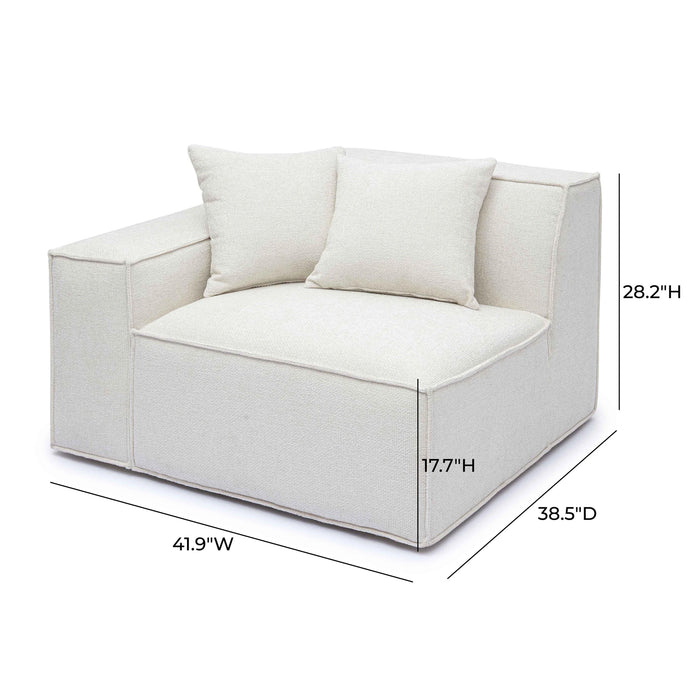 Mindy Performance Chenille Basketweave Modular Corner Chair