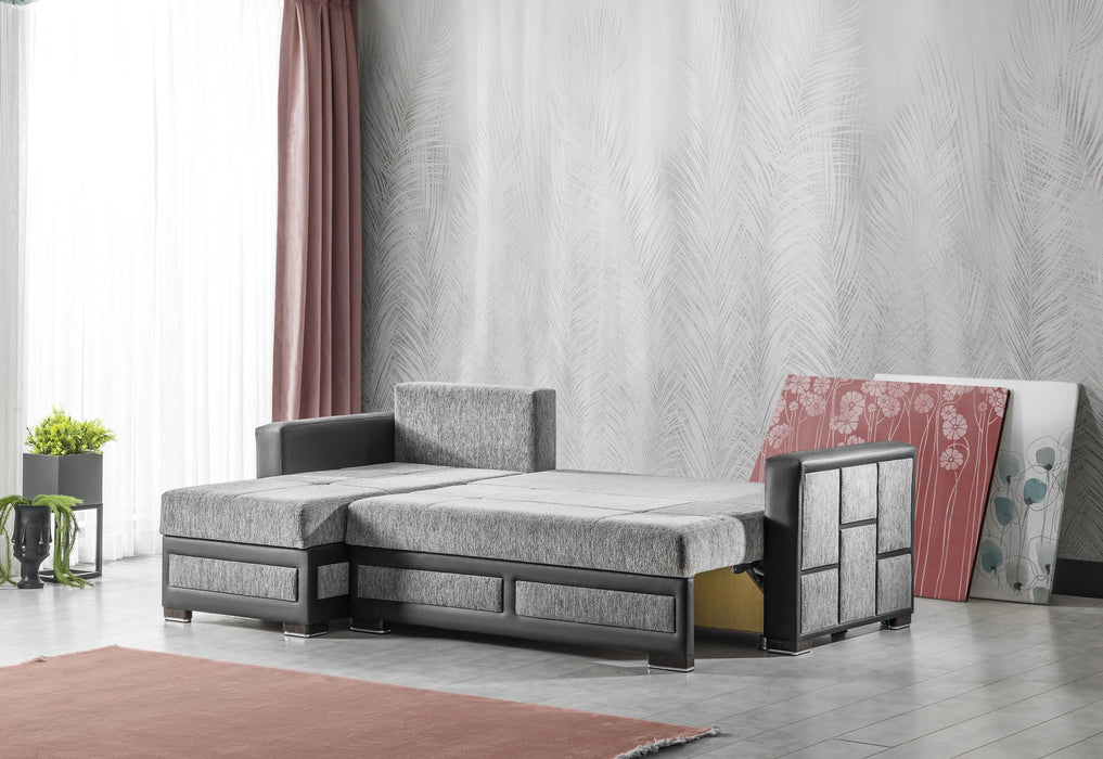 Ottomanson Loft Collection Upholstered Convertible Sectional with Storage
