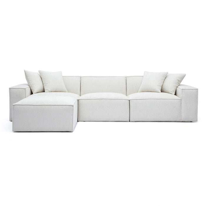 Mindy 4-Piece Performance Chenille Basketweave Modular Sectional